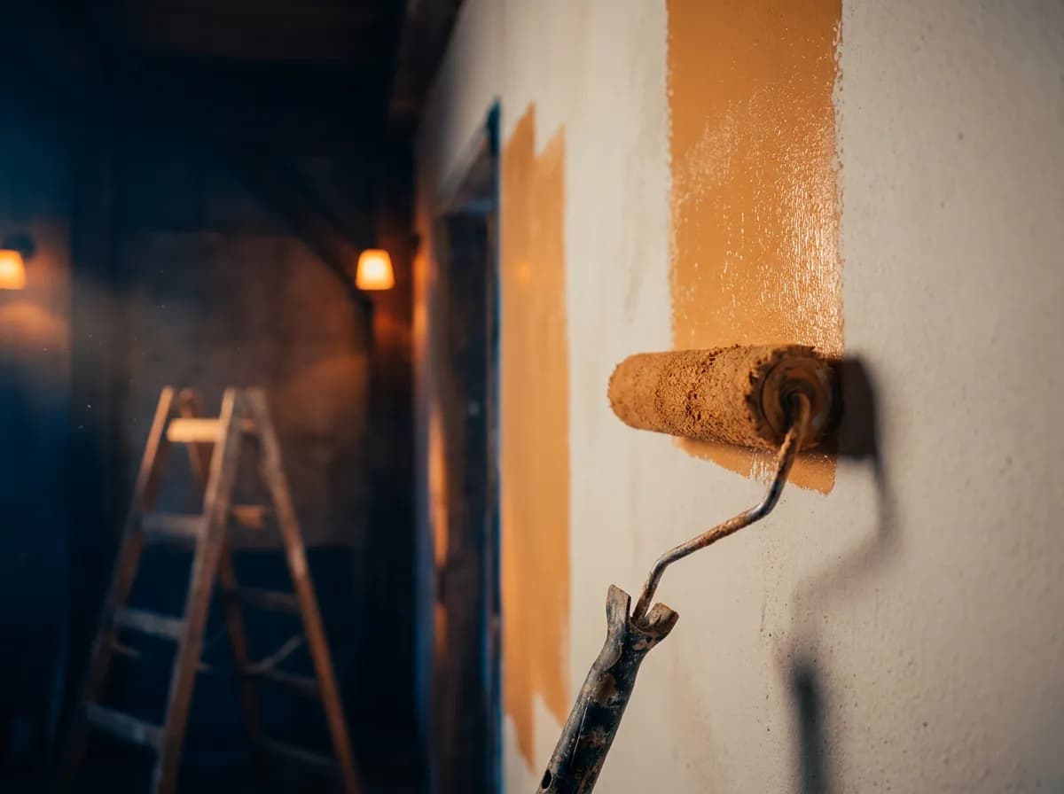 Painter rolling a fresh coat of paint on an interior wall for painting contractors in Denver, CO and nationwide